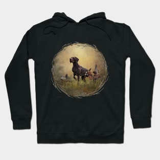 A German Shorthaired Pointer on point Hoodie